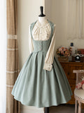 Dusty Green Elegant Underbust Classic Jumper Skirt Waist 80cm Size L - Forest Wardrobe