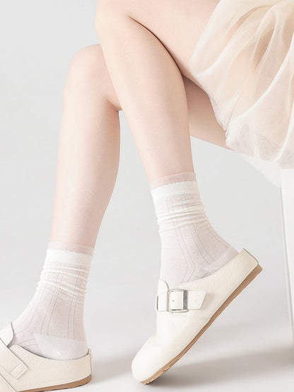 Socks Heart/Bow Options White Patterns 3 with