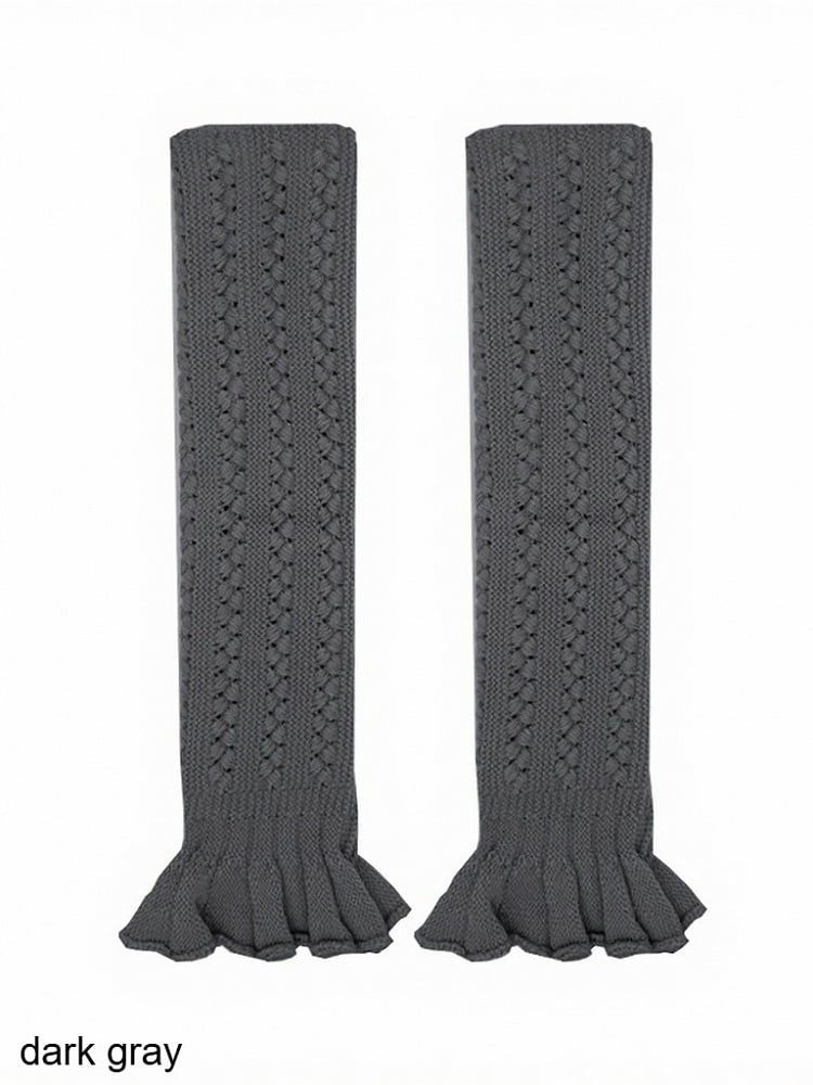 Knit Solid Ruffled Cuff Leg Warmers in 4 Colors - ModaSwings