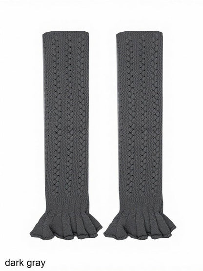 Knit Solid Ruffled Cuff Leg Warmers in 4 Colors - ModaSwings