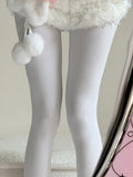 Thick Tights White Fleece-Lined