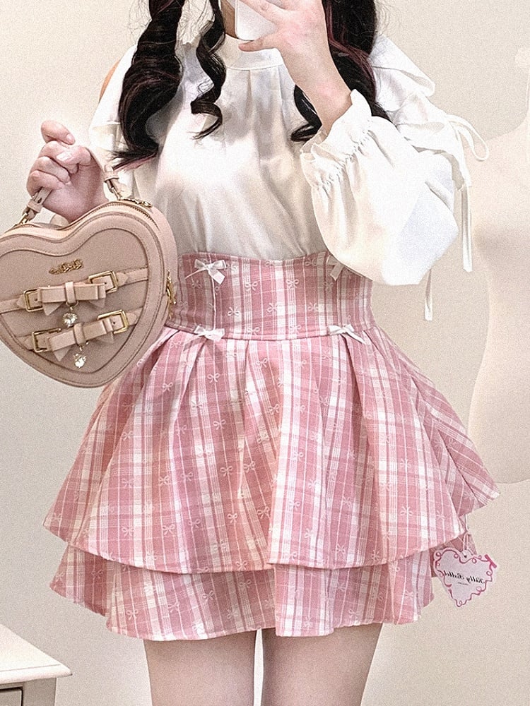 High-Waist Edgy in Skirt: 3 Sweet Jirai Tiered Plaid Kei Colors