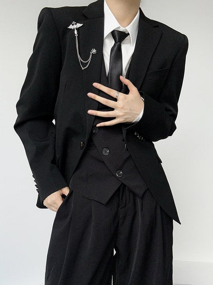 Flat White Collar Long-Sleeve Ouji Unisex Shirt Lolita Pointed