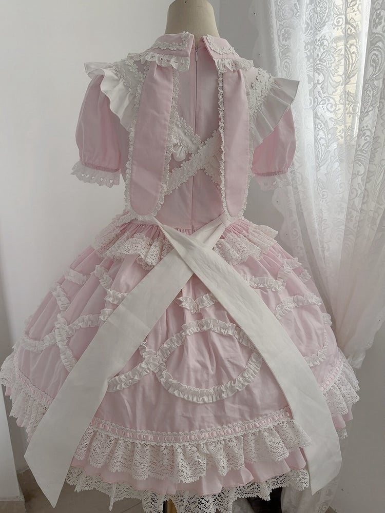Robe OP Lapin Rose + Tablier Cœur + Ensemble KC
