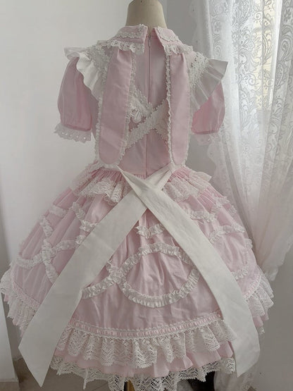Robe OP Lapin Rose + Tablier Cœur + Ensemble KC
