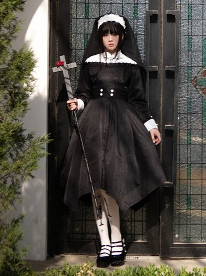 Puzzled Original Neck Dress Design Gothic