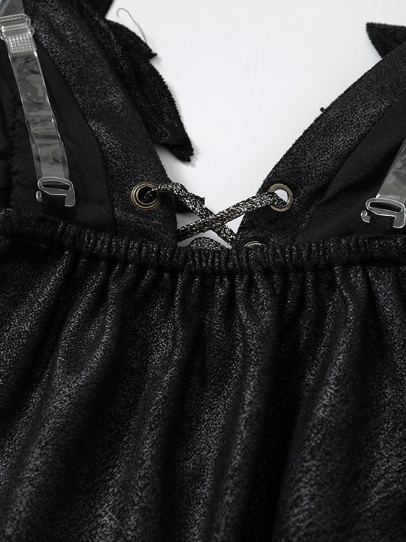 3D Wing Embroidered Lace Corset Top in Black - NO ROMANCE