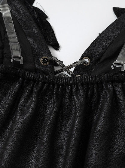 3D Wing Embroidered Lace Corset Top in Black - NO ROMANCE