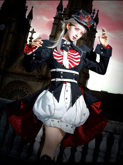 Gothic Prince Outfit Set with Jacket and Choker - Golden Koi Forest