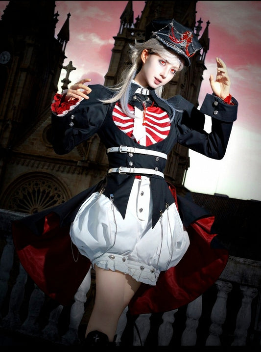 Gothic Prince Outfit Set with Jacket and Choker - Golden Koi Forest