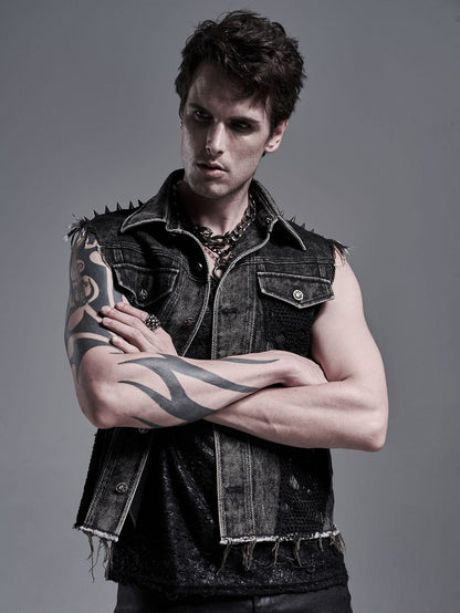 Black Decadent Men's Vest Punk