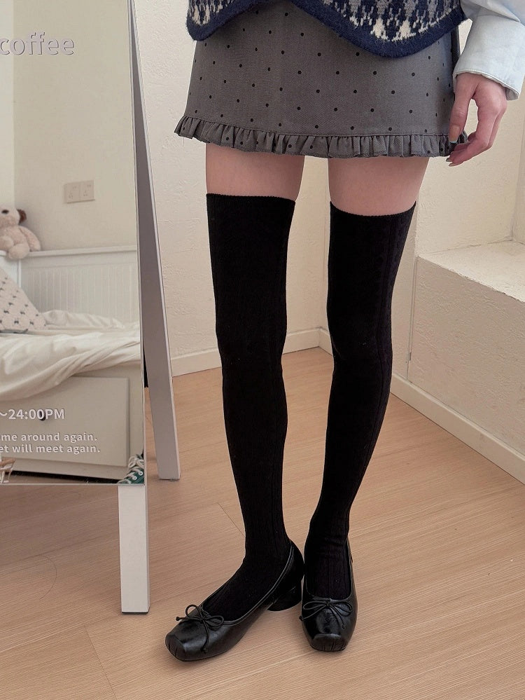 Knit Cable Over Knee Stockings