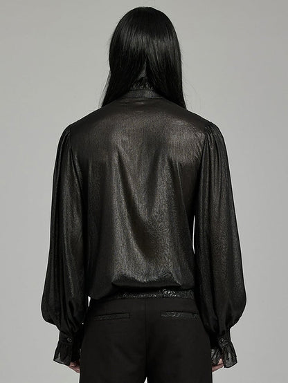 Goth Black Shirt Men's Gentleman