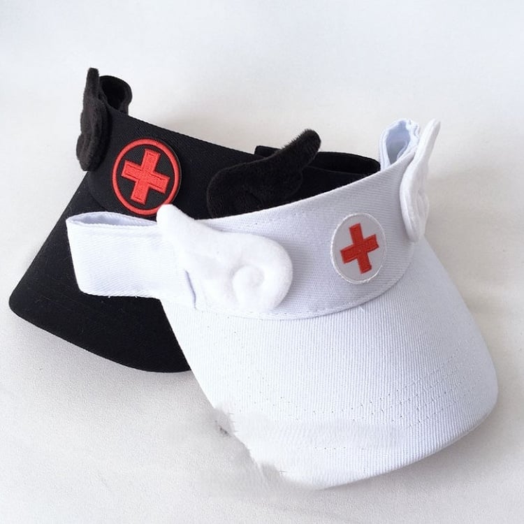 Wings Visor with Black/White Cap Cross Embroidered
