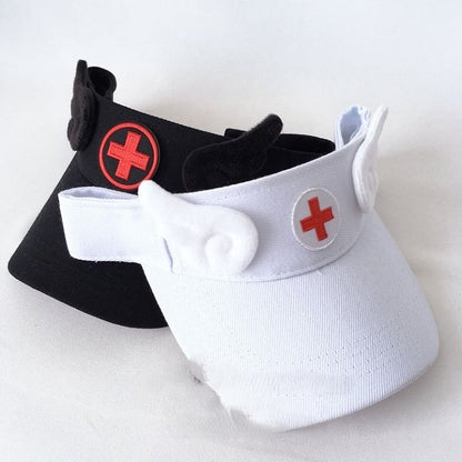 Wings Visor with Black/White Cap Cross Embroidered