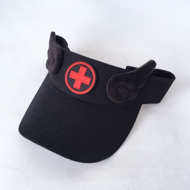 Wings Visor with Black/White Cap Cross Embroidered
