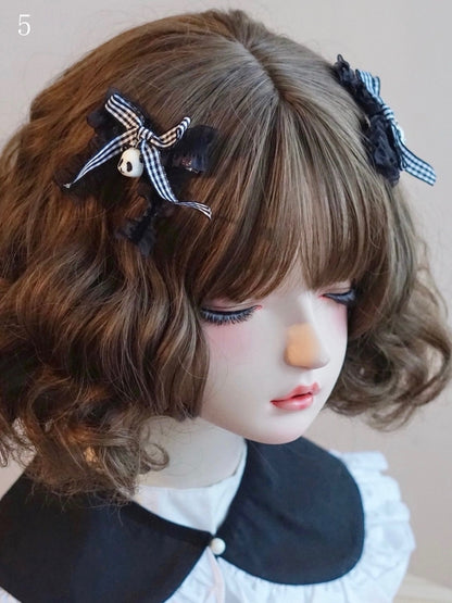 Details Options 6 Black Hairclips Bowknot