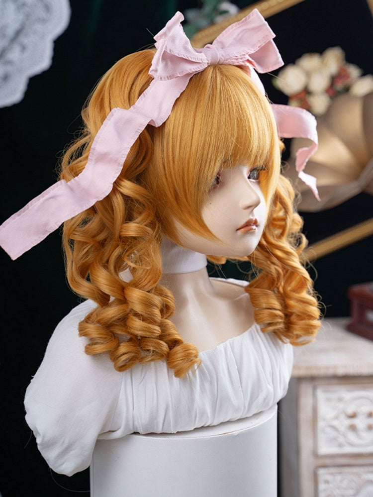 Synthetic Wig Length Ponytail Yellow Double 30CM Claw Clips With