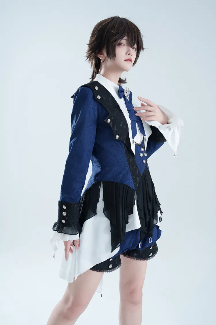 Gothic Fabric Prince Spider Lolita Ouji Shorts Dark Blue Web