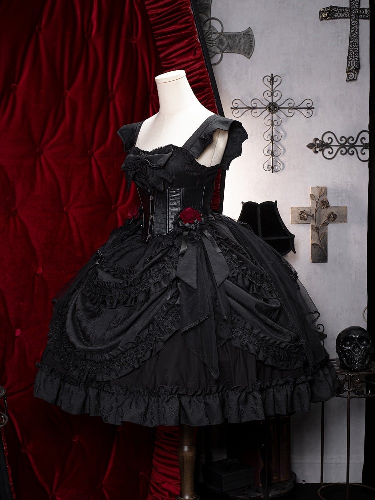Lolita PU Gothic Leather Corset Black Belt