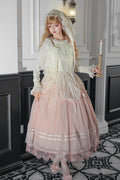 Pink Classic Gradient Lolita JSK Set with Cardigan and Hair Accessories - With PUJI