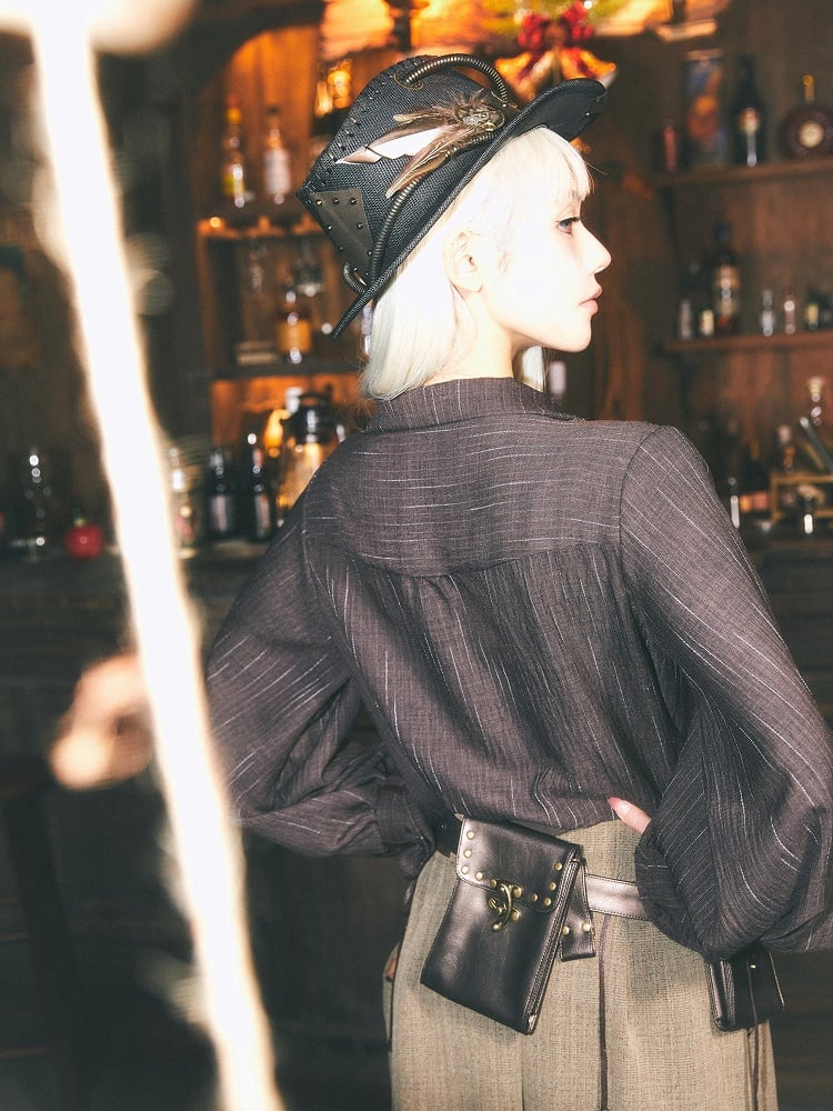 Hat Cowboy Decorated With Gear Steampunk Bronze Black