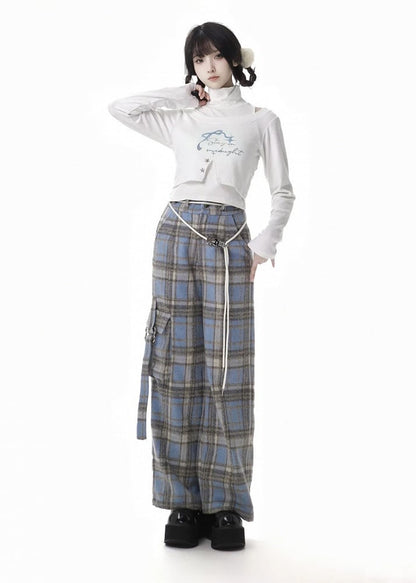 White High Neck Top with Bowknot Cropped Top Set