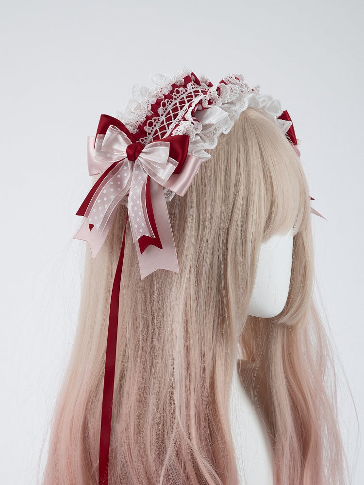 Hairband Set Ear Pastel Red + Bunny Removable Bundle 2-Piece Collection