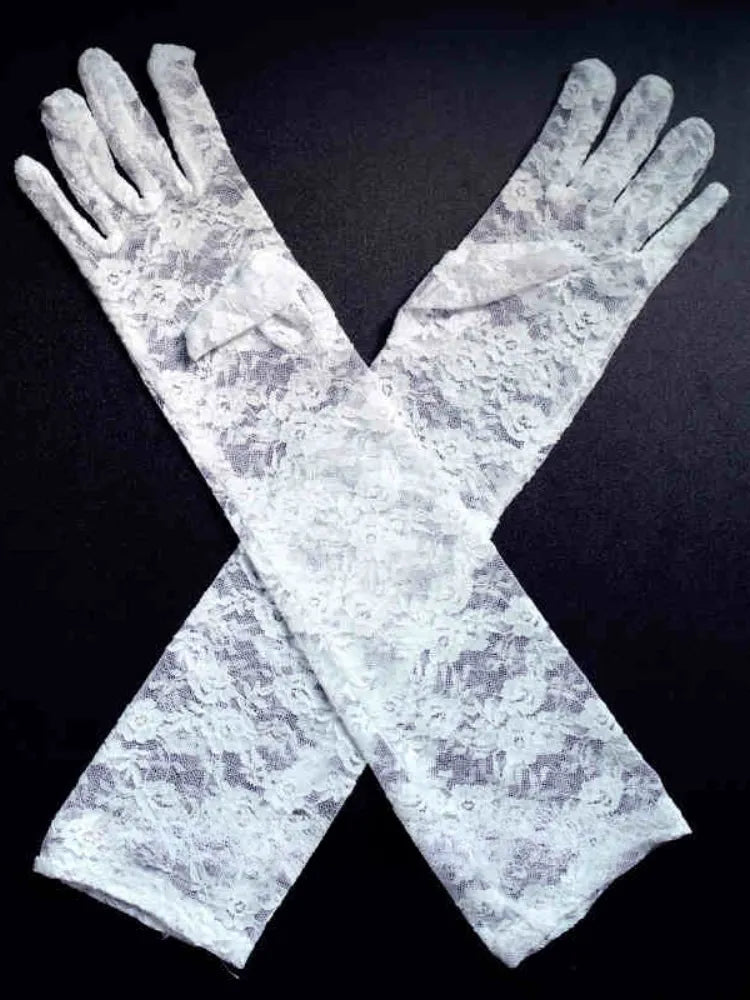 Gothic Nun Clearance-White Lolita Lace Gloves