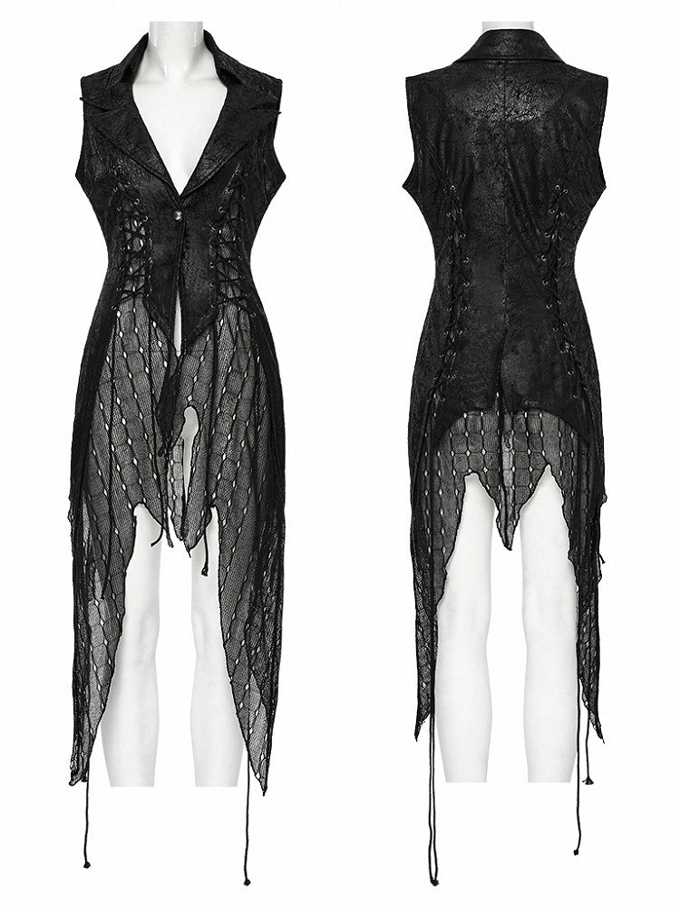 Vest Dark Asymmetric Alien Black Goth