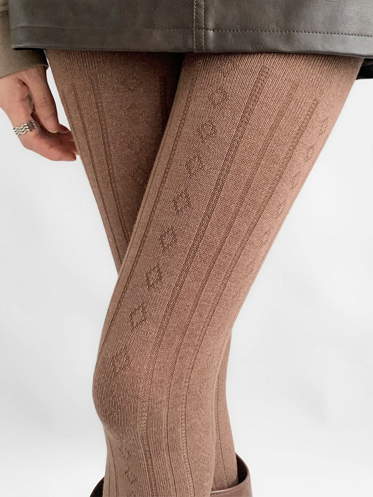 Patterns Tights 7 Diamond Striped Colors Vertical Maillard