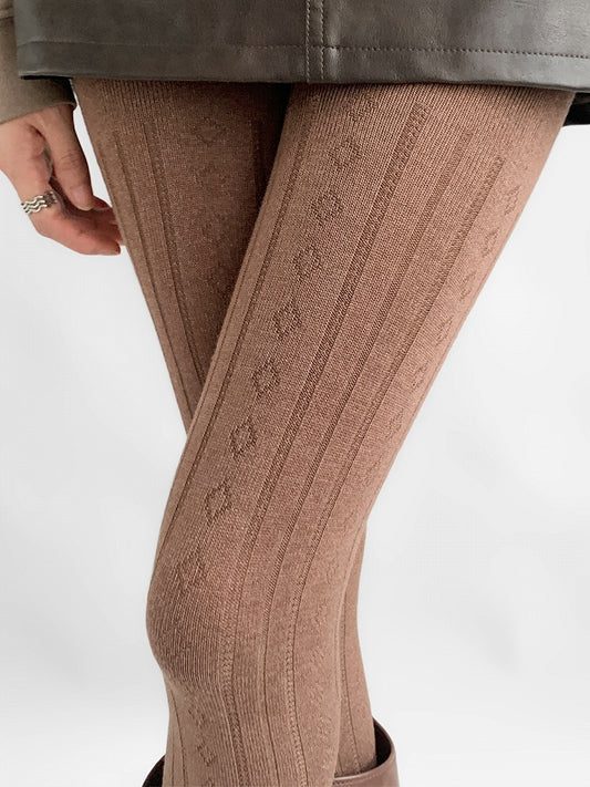 Patterns Tights 7 Diamond Striped Colors Vertical Maillard