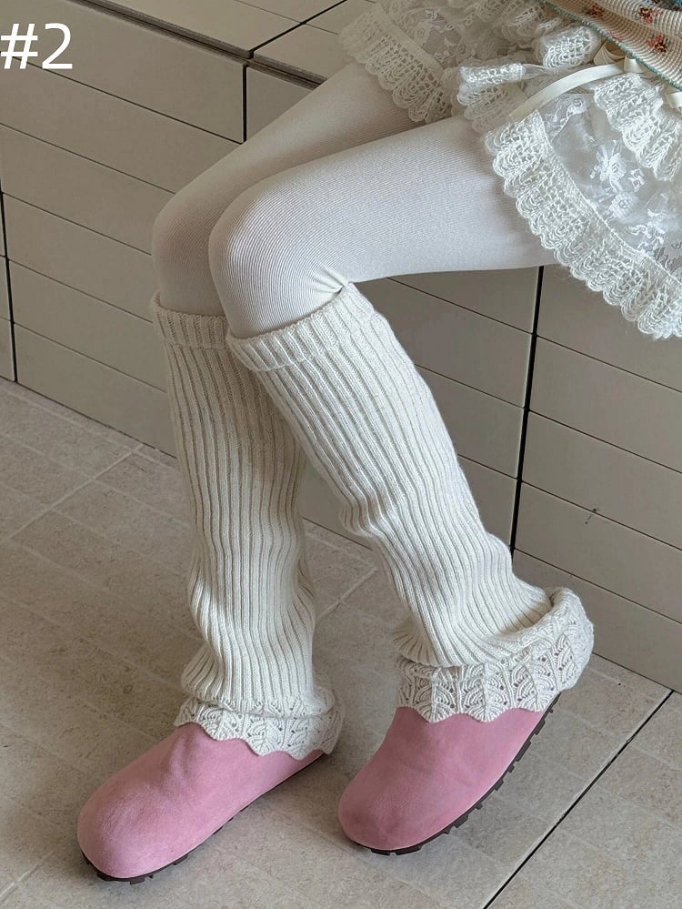 Ruffled Colors) Textured Leg (Multiple Warmers Knit
