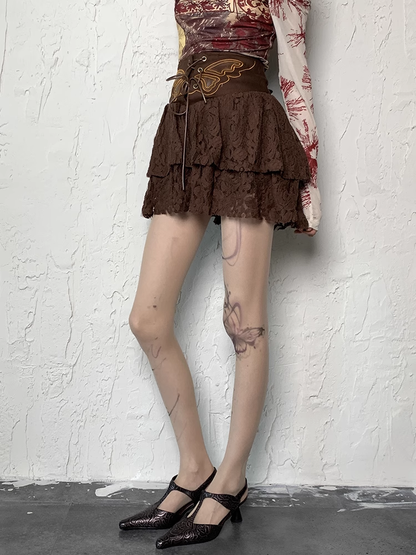 Bowknot Y2K Wasteland Nude Print Tights Tattoo Punk