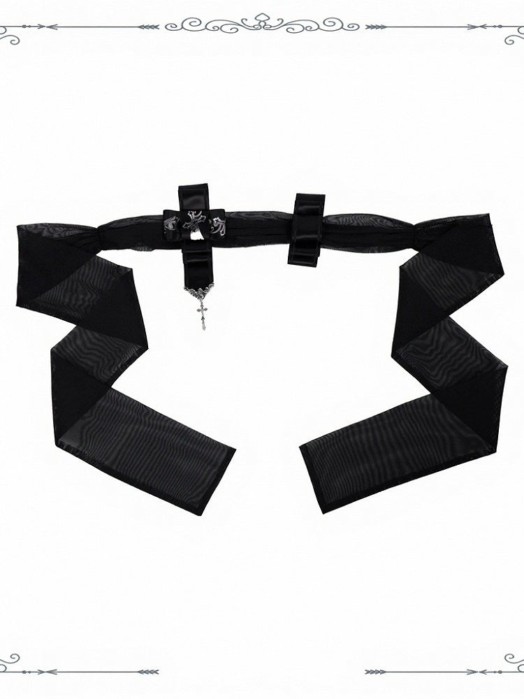 Rose Cemetery Necklace, Belt, and Hairclip Set - iris de nuit