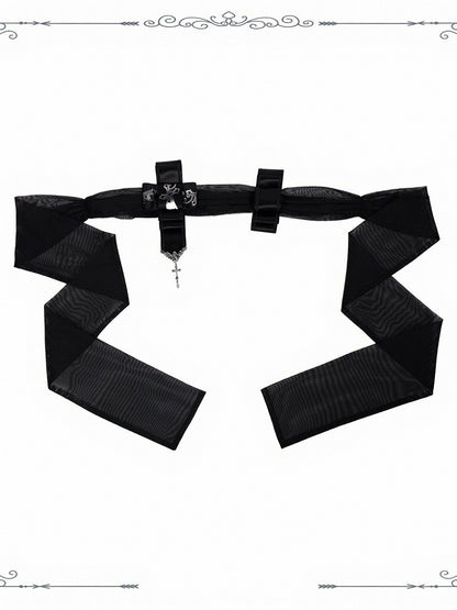Rose Cemetery Necklace, Belt, and Hairclip Set - iris de nuit