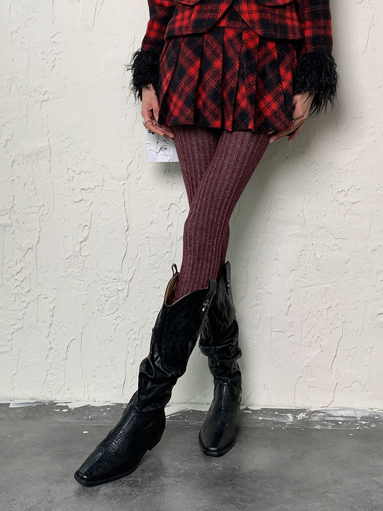 Weinrote Lila Y2K Tie-Dye Strumpfhose