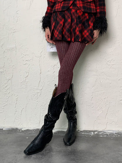 Weinrote Lila Y2K Tie-Dye Strumpfhose