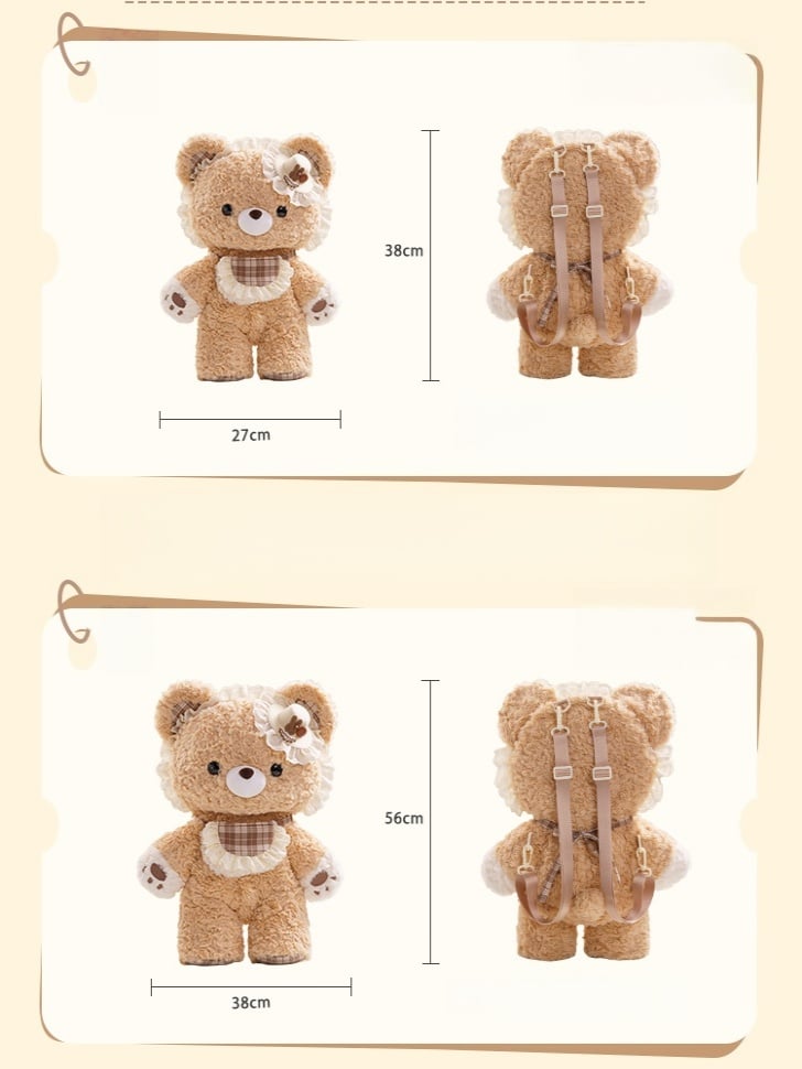 Bear Plush Cute Detachable Straps With Shoulder Backpack