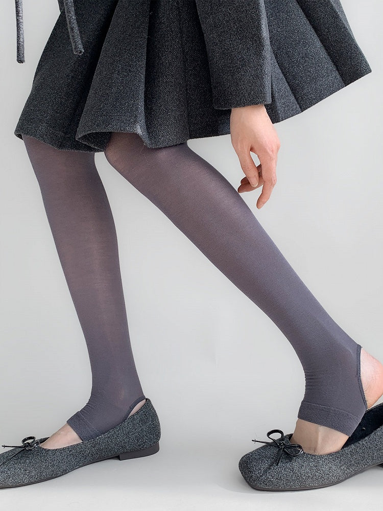 Pantyhose Gray Semi-Sheer Stirrup