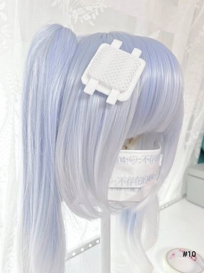 Bandage-Inspired Textured Hair White - Yami Design Kawaii Clip Mesh