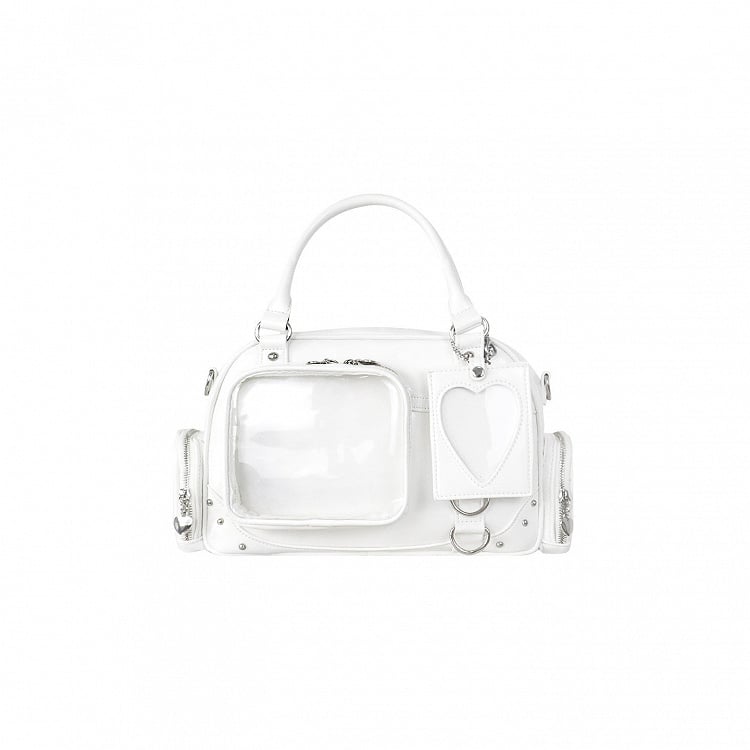 Handbag Display PU Holder Ita Window White Card with