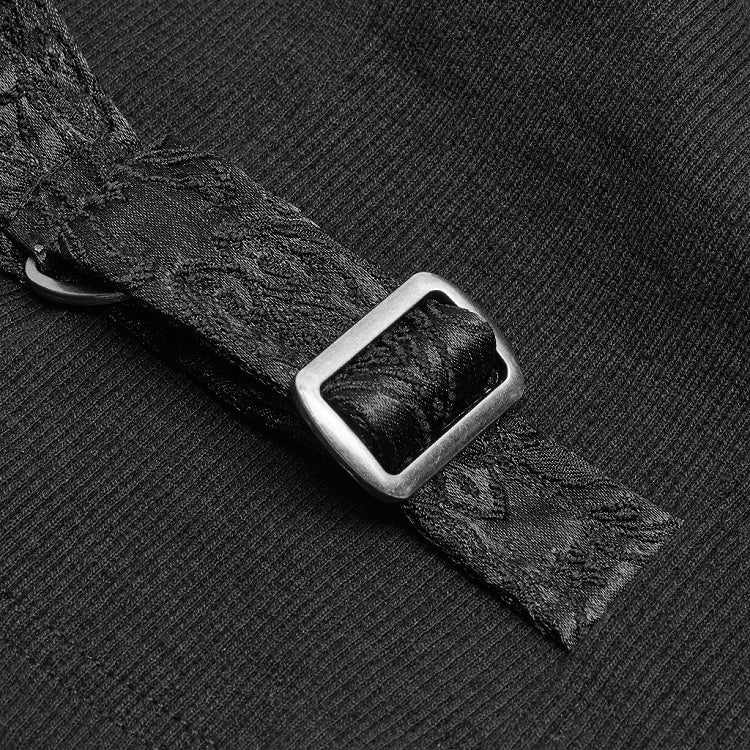 Steampunk Jacquard Black Waistcoat