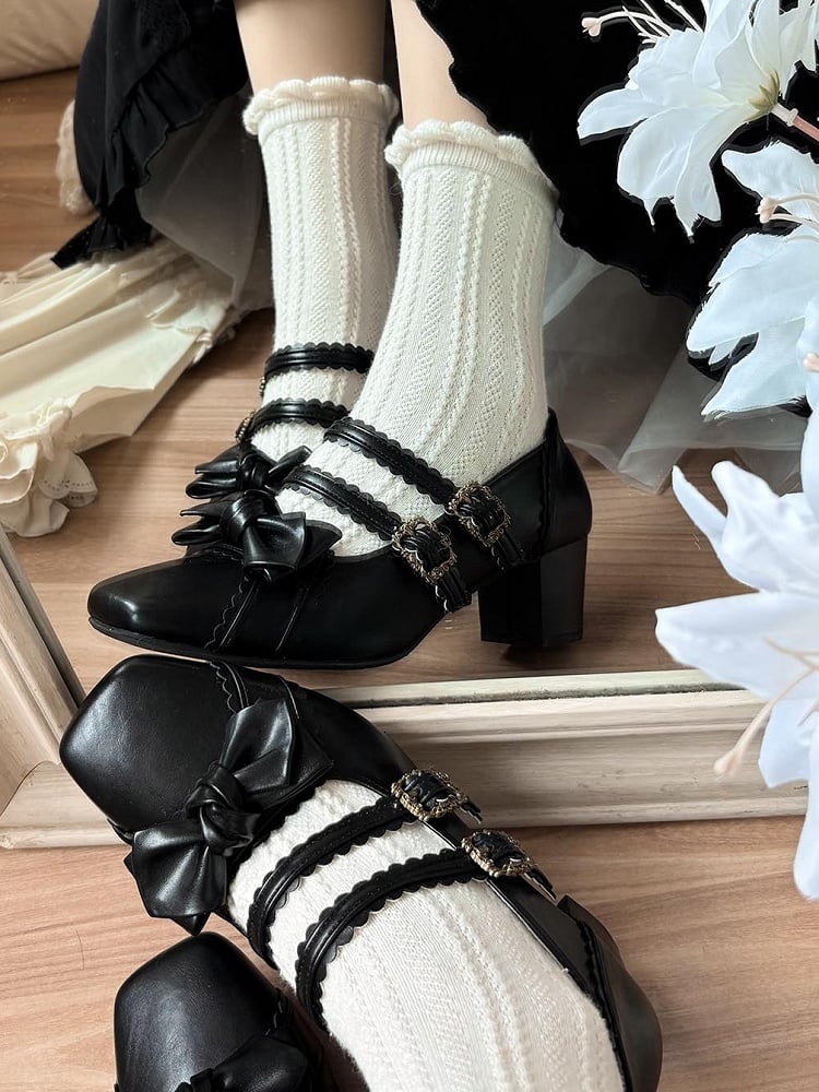 Lolita at Shoes Süßes Schleifentop Schwarz