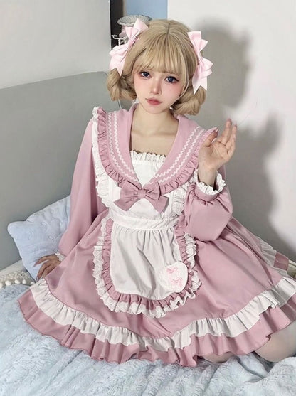 スイートセーラースタイルのカレッジロリータメイドドレス