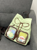 Mini Ita With Kawaii Bow Backpack Drawstring Green Charming