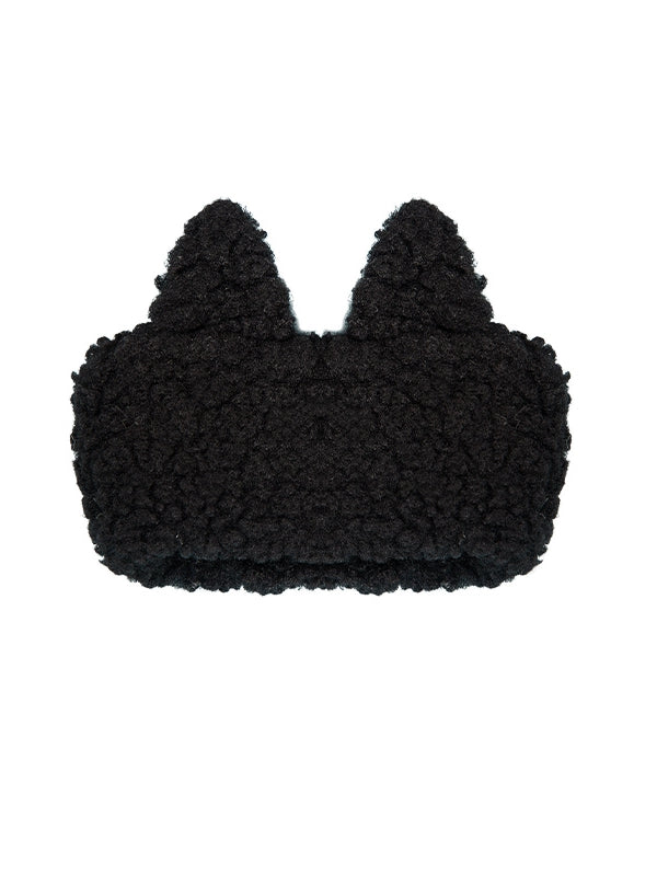 Bear/Red Leg Ear Coffee Fleece Bunny/Black Garter Cat