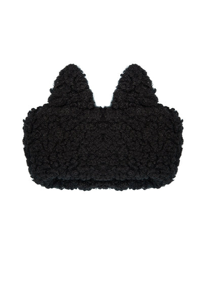 Bear/Red Leg Ear Coffee Fleece Bunny/Black Garter Cat