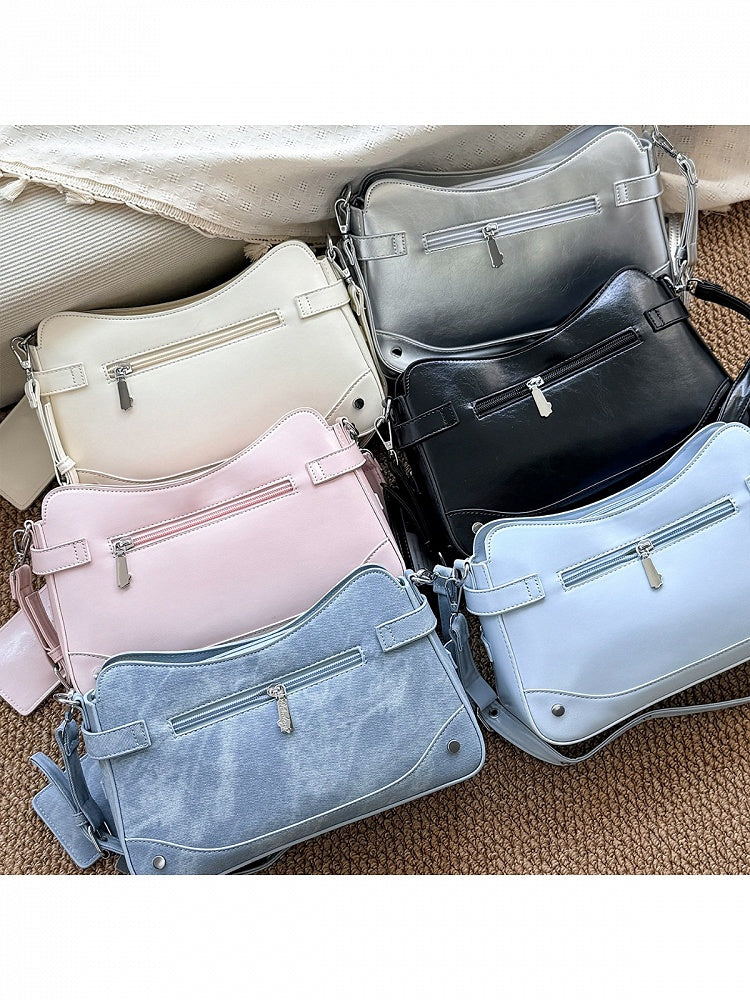 6 Colors Transparent Crossbody Ita Shoulder Bag with Cat Theme - Wudong Shop