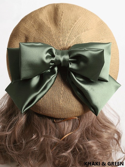 With Bowknot Lolita Color Detachable Options Sweet Beret 18 Large
